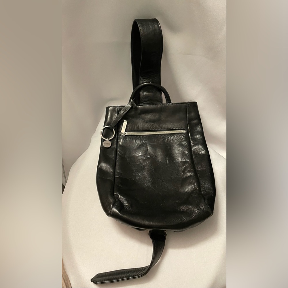 Esprit leather handbag, black, shoulder bag, inside zipper approx 8”x12”